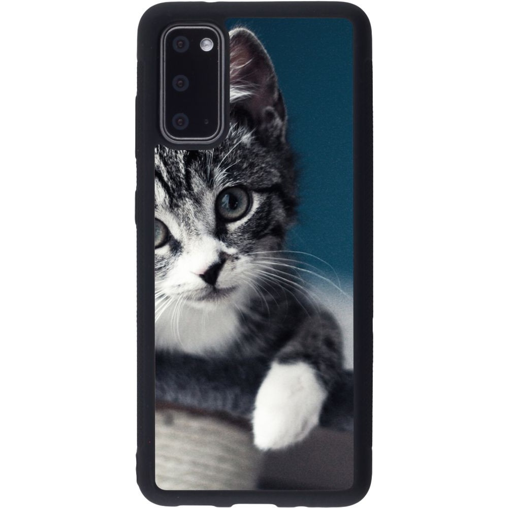 Coque Samsung Galaxy S20 - Silicone rigide noir Meow 23