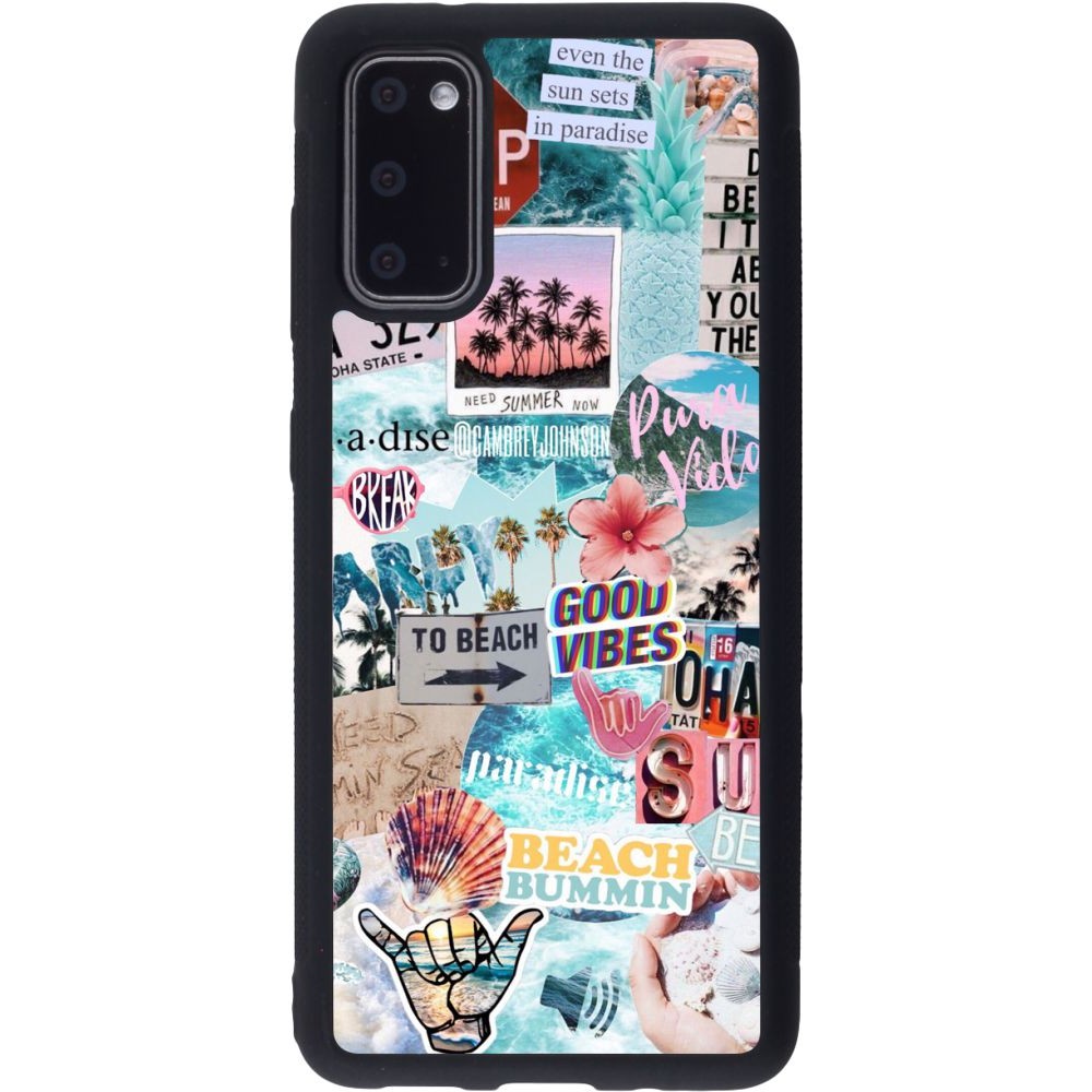 Coque Samsung Galaxy S20 - Silicone rigide noir Summer 20 collage