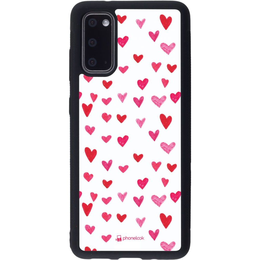 Coque Samsung Galaxy S20 - Silicone rigide noir Valentine 2022 Many pink hearts