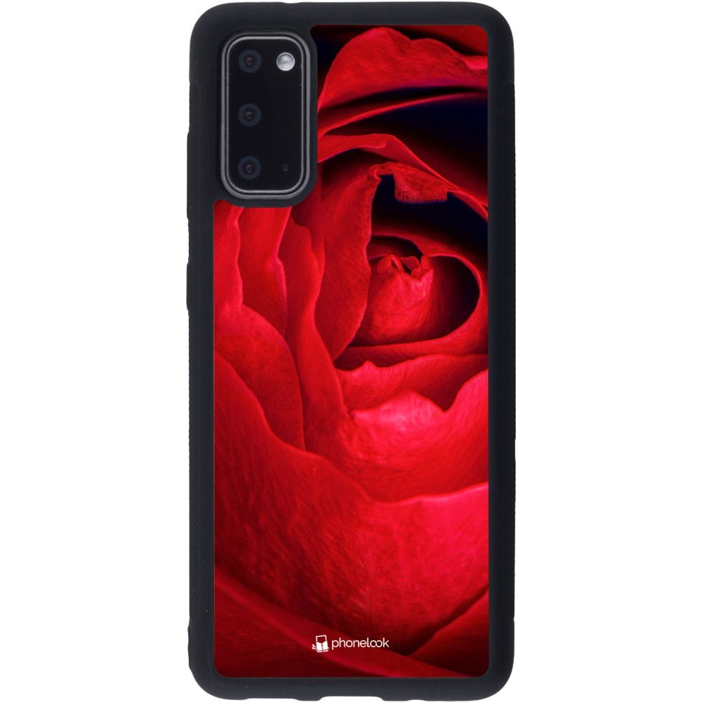 Coque Samsung Galaxy S20 - Silicone rigide noir Valentine 2022 Rose