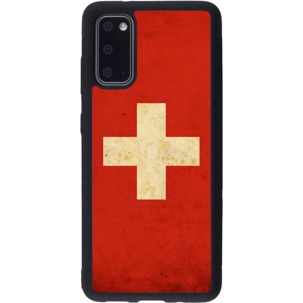 Hülle Samsung Galaxy S20 - Silikon schwarz Vintage Flag SWISS