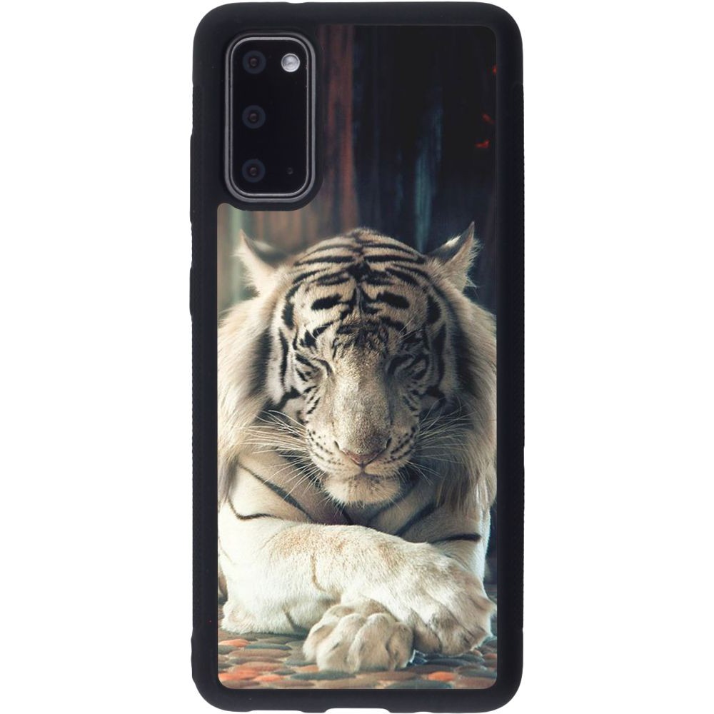 Coque Samsung Galaxy S20 - Silicone rigide noir Zen Tiger