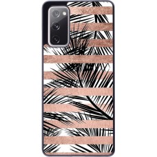 Coque Samsung Galaxy S20 FE - Palm trees gold stripes