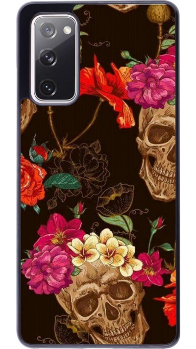 Hülle Samsung Galaxy S20 FE - Skulls and flowers