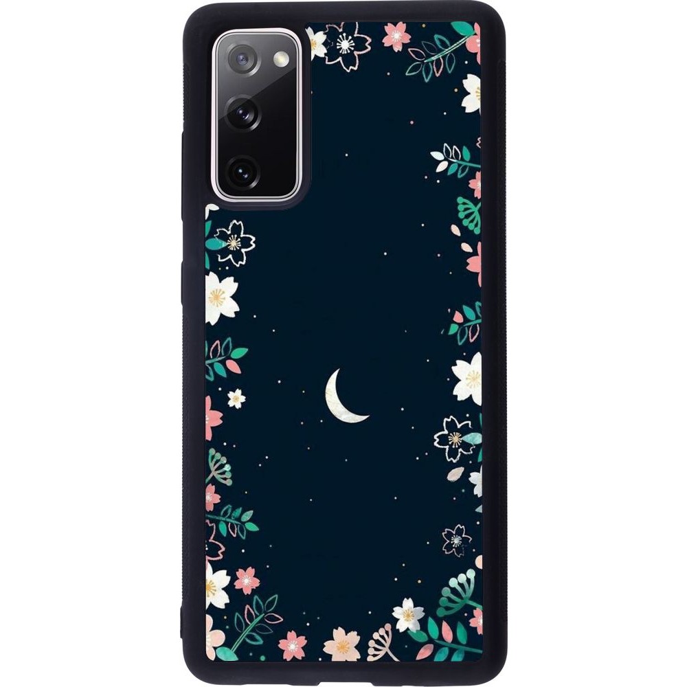 Coque Samsung Galaxy S20 FE - Silicone rigide noir Flowers space