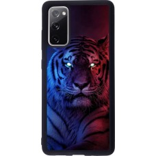Coque Samsung Galaxy S20 FE - Silicone rigide noir Tiger Blue Red