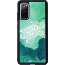 Coque Samsung Galaxy S20 FE - Silicone rigide noir Turtle Aztec Watercolor