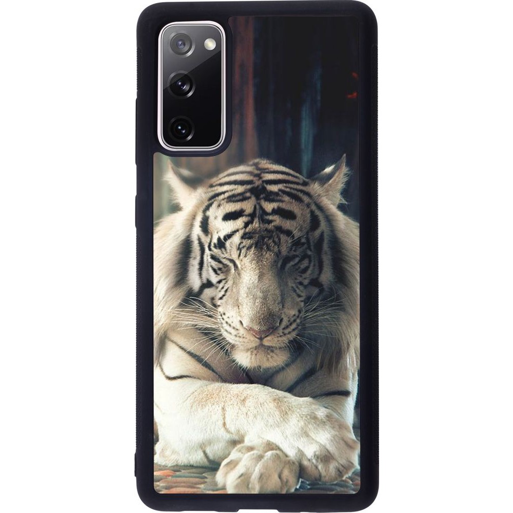Coque Samsung Galaxy S20 FE - Silicone rigide noir Zen Tiger