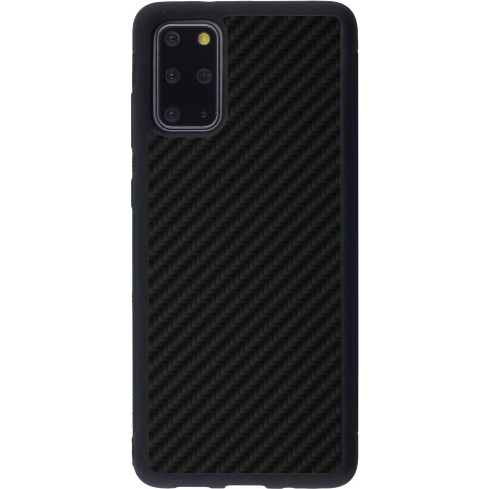 Coque Samsung Galaxy S20+ - Silicone rigide noir Carbon Basic