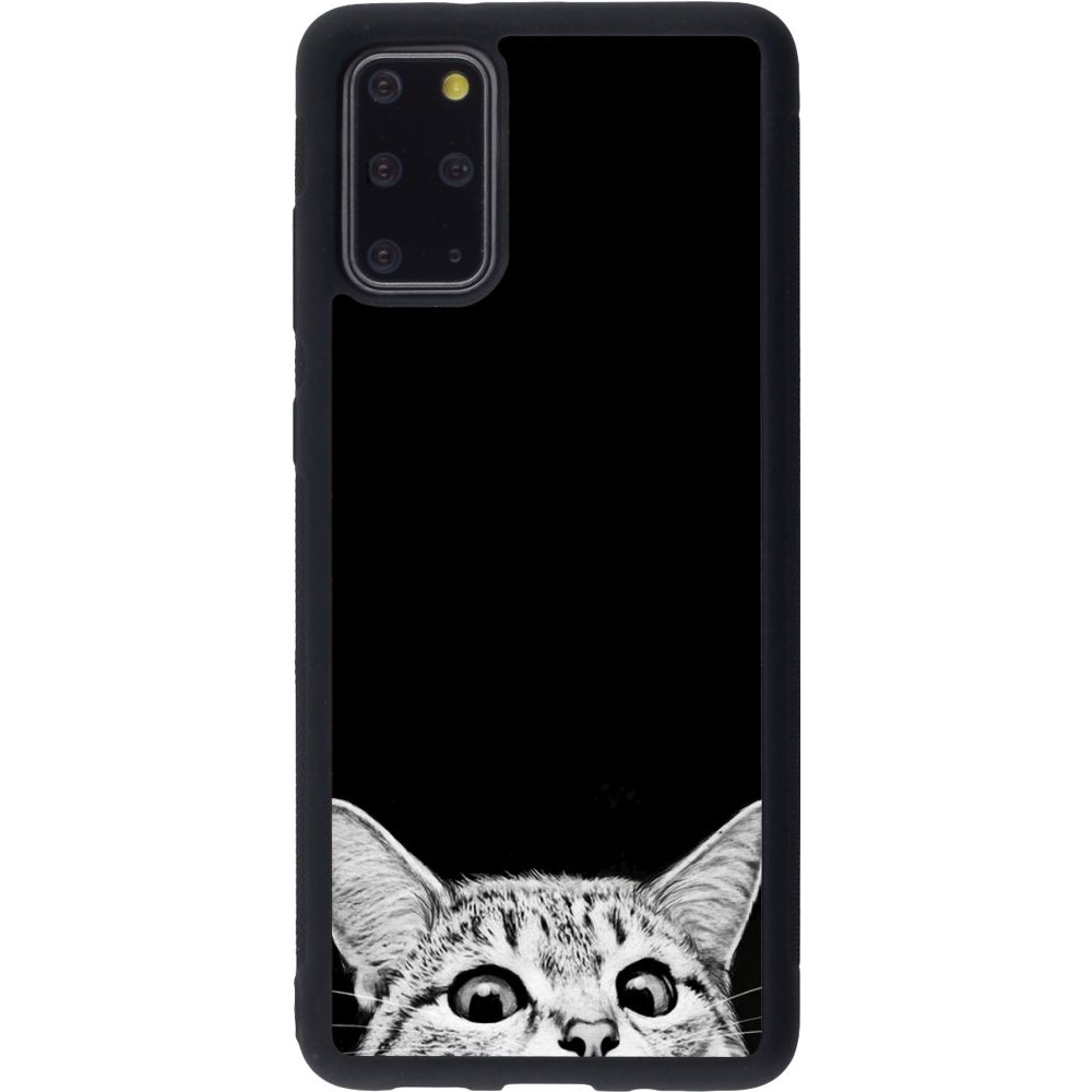 Coque Samsung Galaxy S20+ - Silicone rigide noir Cat Looking Up Black