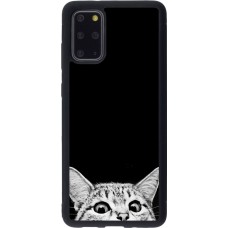 Coque Samsung Galaxy S20+ - Silicone rigide noir Cat Looking Up Black