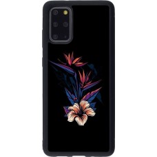 Coque Samsung Galaxy S20+ - Silicone rigide noir Dark Flowers
