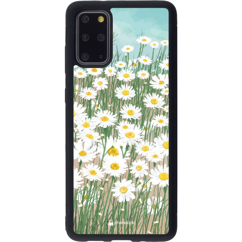Hülle Samsung Galaxy S20+ - Silikon schwarz Flower Field Art