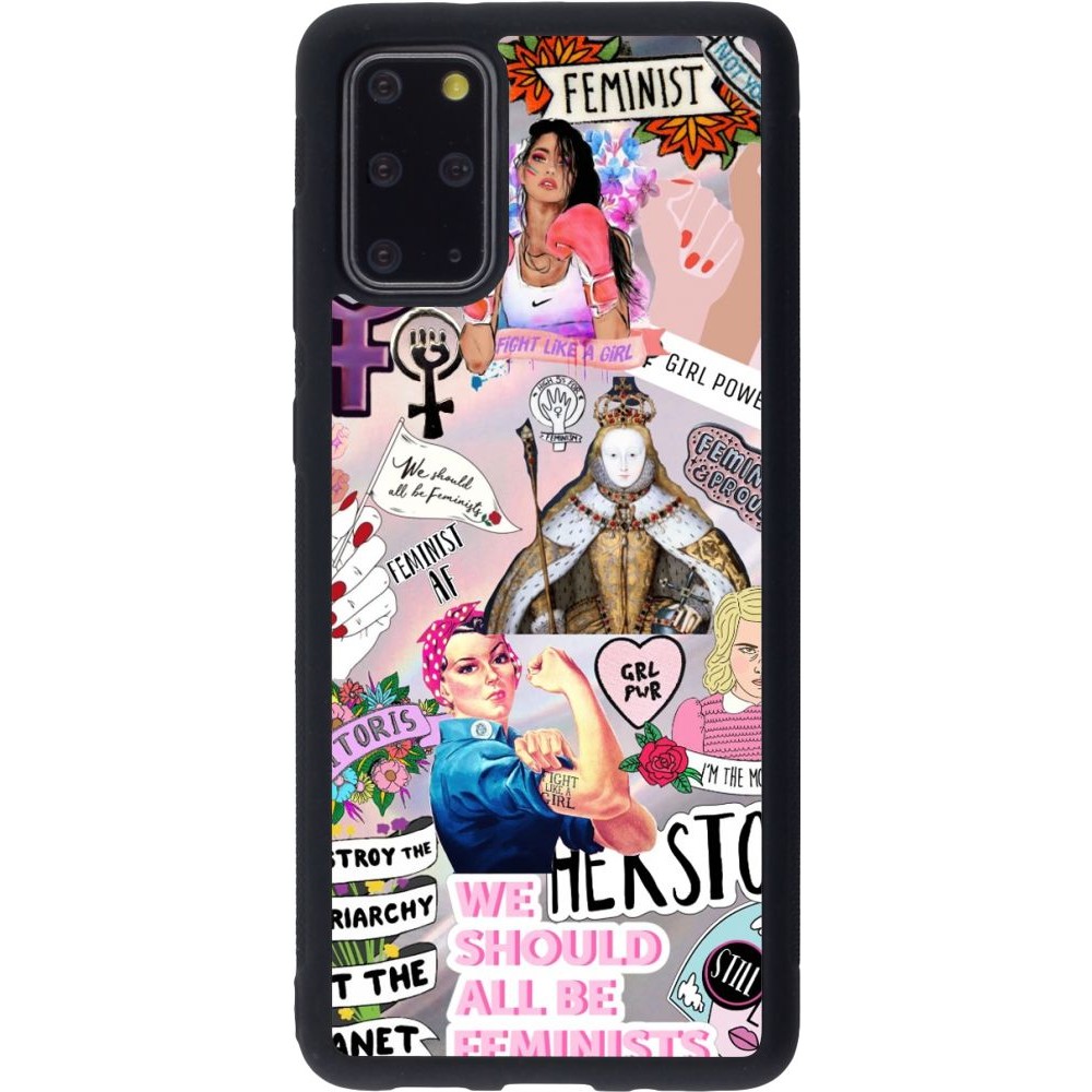 Coque Samsung Galaxy S20+ - Silicone rigide noir Girl Power Collage