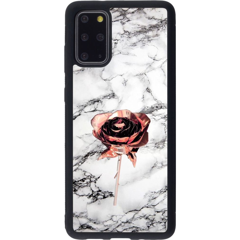 Hülle Samsung Galaxy S20+ - Silikon schwarz Marble Rose Gold