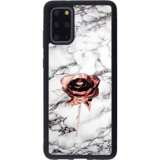 Hülle Samsung Galaxy S20+ - Silikon schwarz Marble Rose Gold