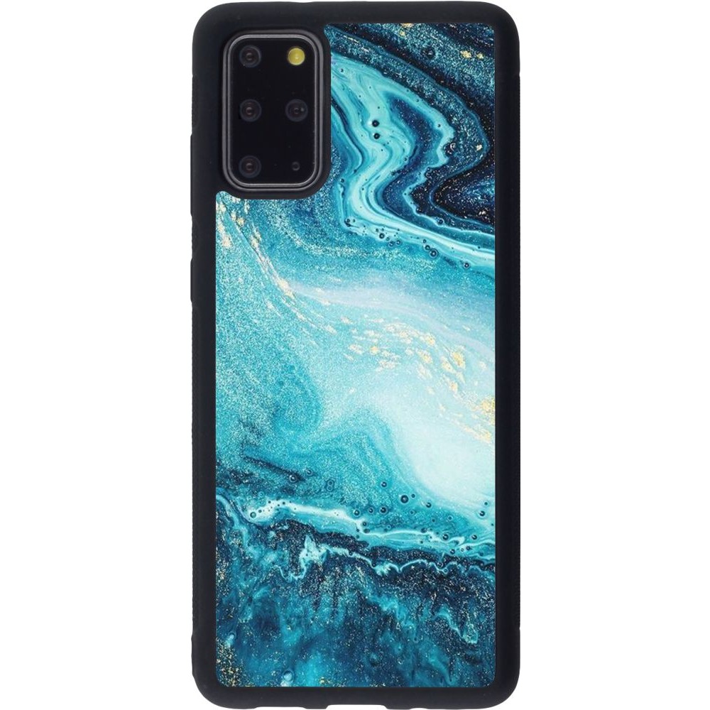 Coque Samsung Galaxy S20+ - Silicone rigide noir Sea Foam Blue