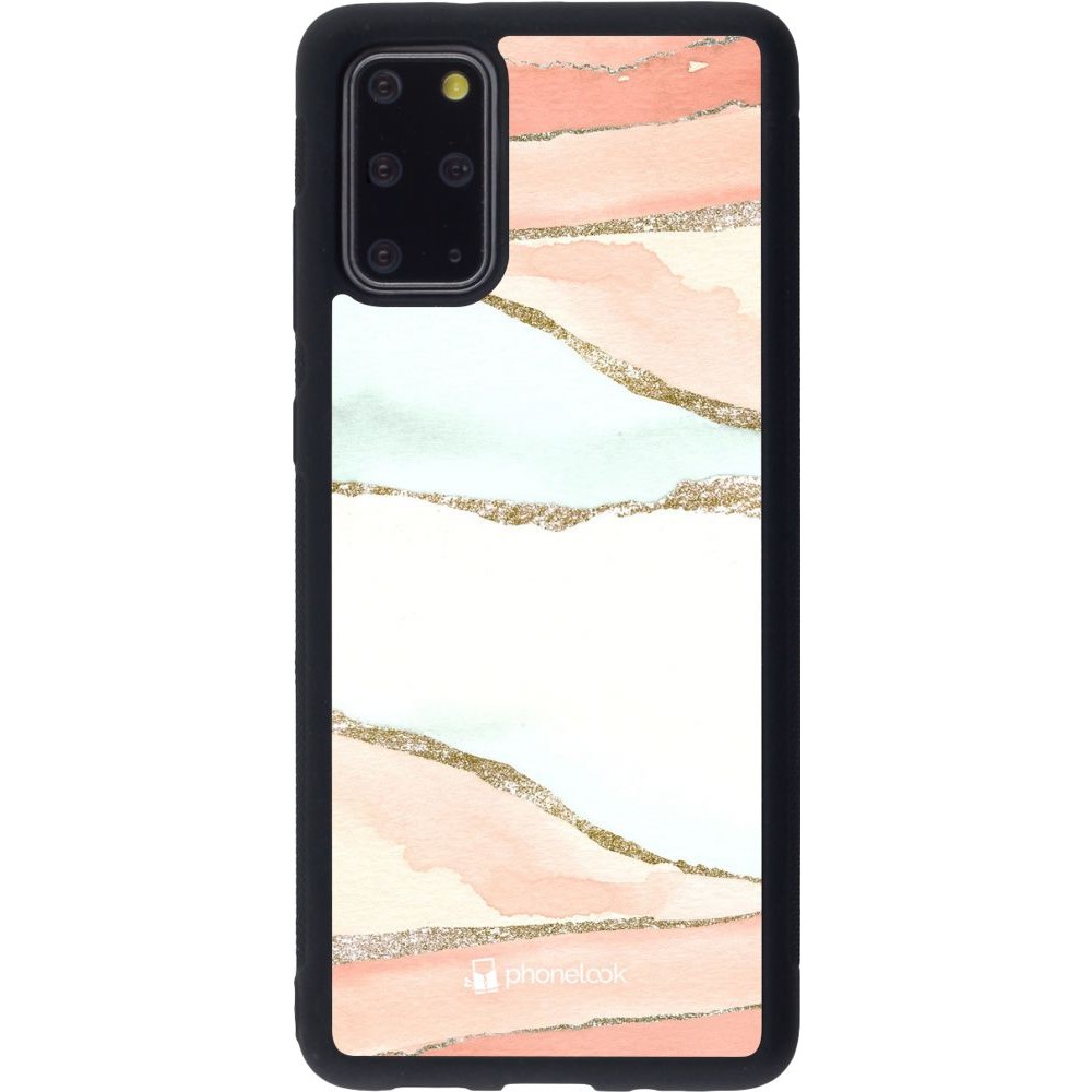 Coque Samsung Galaxy S20+ - Silicone rigide noir Shimmering Orange
