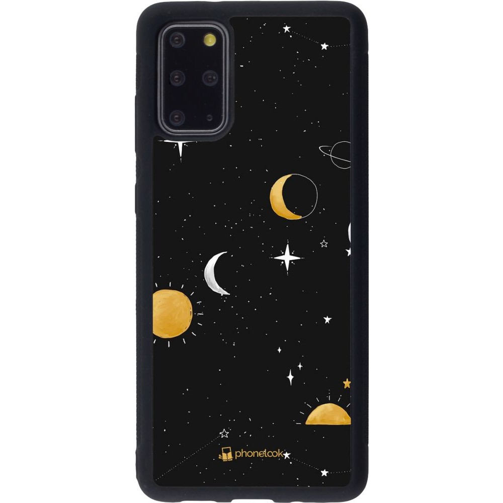 Coque Samsung Galaxy S20+ - Silicone rigide noir Space Vect- Or