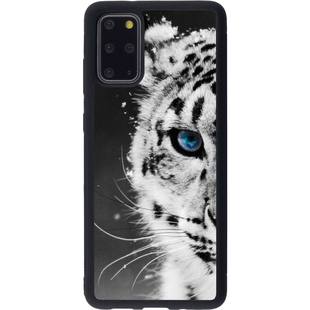 Coque Samsung Galaxy S20+ - Silicone rigide noir White tiger blue eye