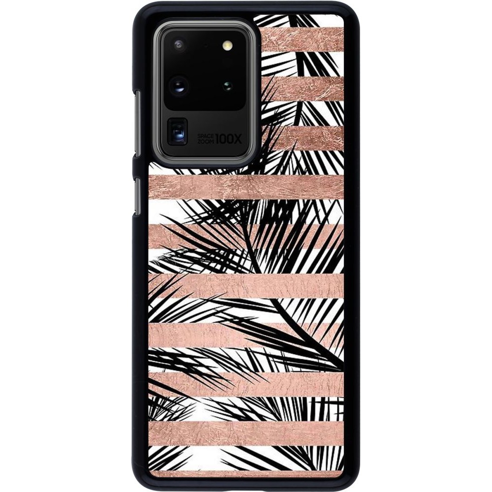 Hülle Samsung Galaxy S20 Ultra - Palm trees gold stripes