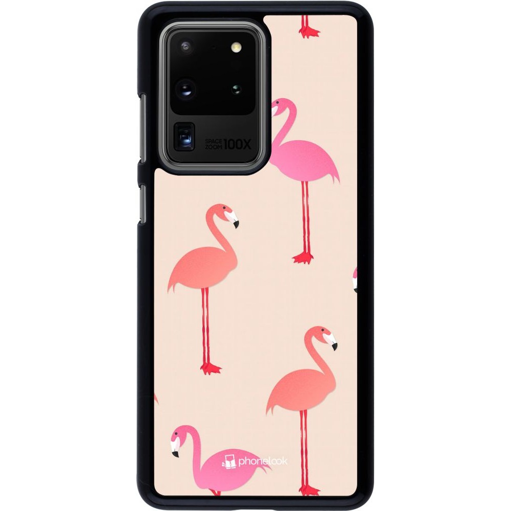 Hülle Samsung Galaxy S20 Ultra - Pink Flamingos Pattern