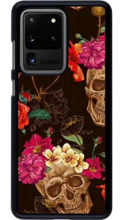 Coque Samsung Galaxy S20 Ultra - Skulls and flowers
