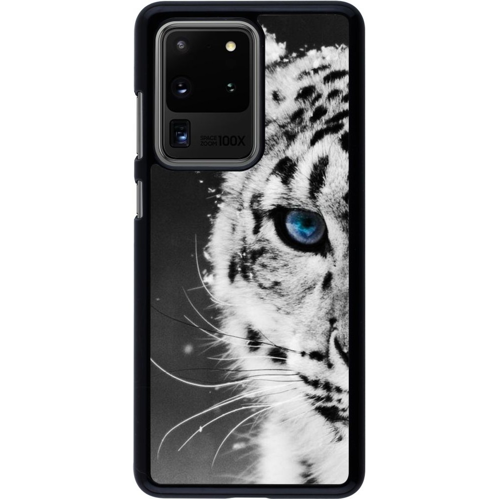 Coque Samsung Galaxy S20 Ultra - White tiger blue eye