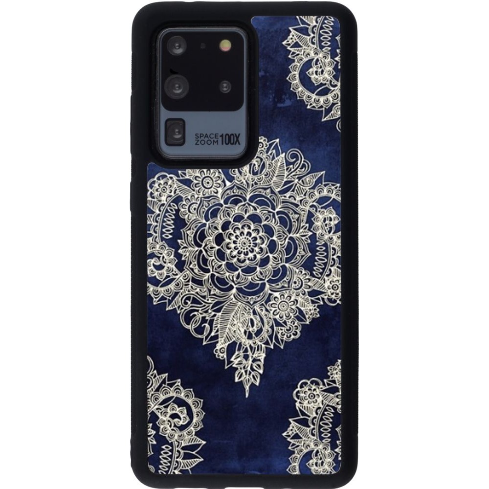 Hülle Samsung Galaxy S20 Ultra - Silikon schwarz Cream Flower Moroccan