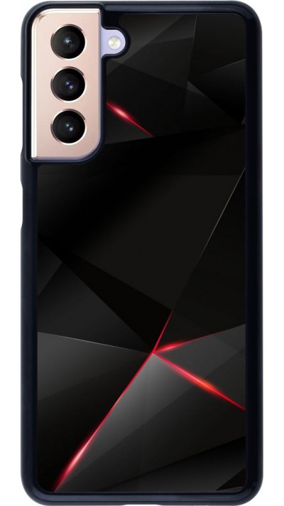 Coque Samsung Galaxy S21 5G - Black Red Lines