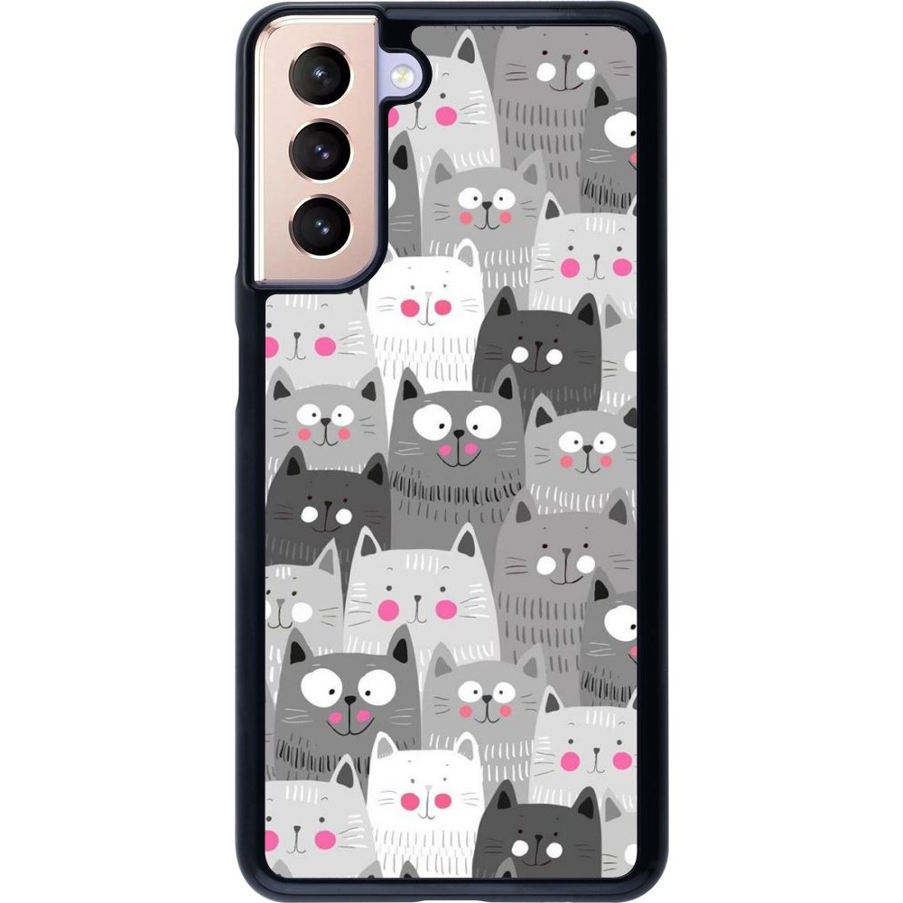 Coque Samsung Galaxy S21 5G - Chats gris troupeau