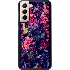 Coque Samsung Galaxy S21 5G - Flowers Dark