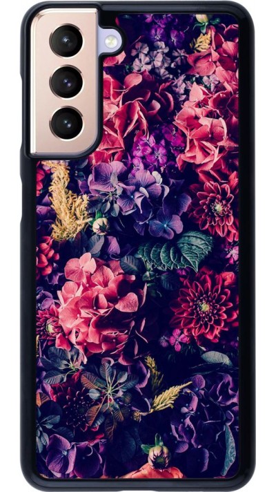 Coque Samsung Galaxy S21 5G - Flowers Dark