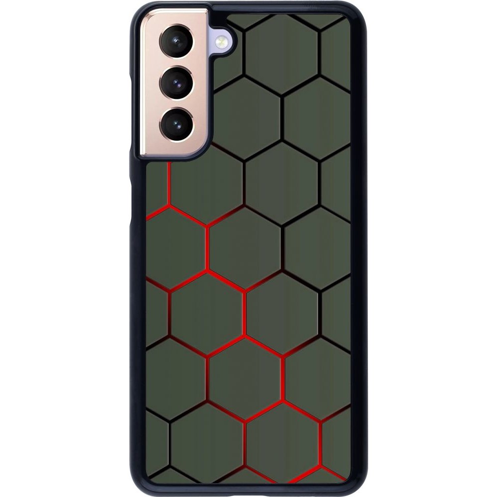 Coque Samsung Galaxy S21 5G - Geometric Line red