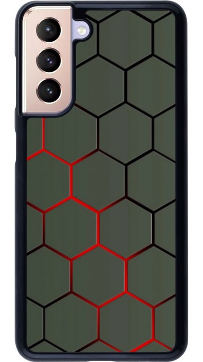 Coque Samsung Galaxy S21 5G - Geometric Line red