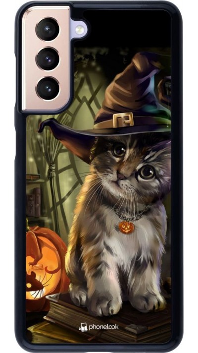 Coque Samsung Galaxy S21 5G - Halloween 21 Witch cat
