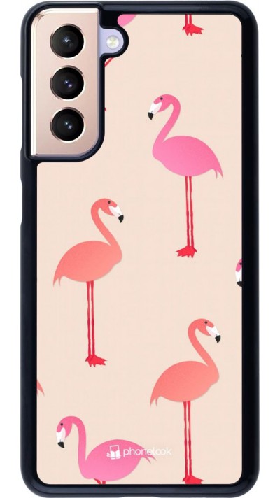 Coque Samsung Galaxy S21 5G - Pink Flamingos Pattern