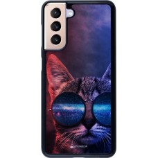 Hülle Samsung Galaxy S21 5G - Red Blue Cat Glasses