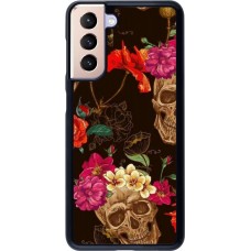 Coque Samsung Galaxy S21 5G - Skulls and flowers