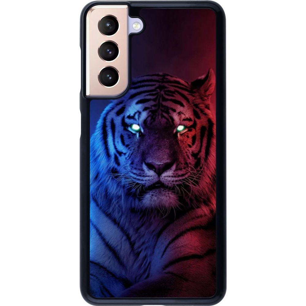 Coque Samsung Galaxy S21 5G - Tiger Blue Red
