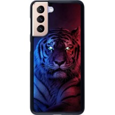 Coque Samsung Galaxy S21 5G - Tiger Blue Red