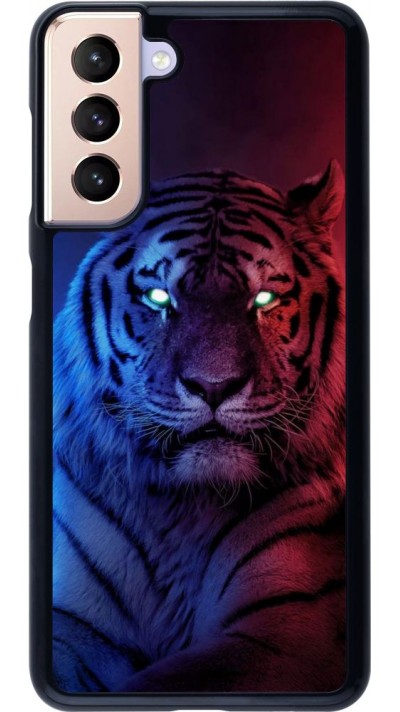 Coque Samsung Galaxy S21 5G - Tiger Blue Red