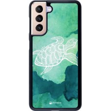 Coque Samsung Galaxy S21 5G - Turtle Aztec Watercolor