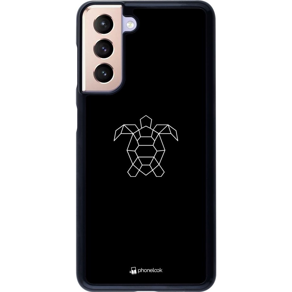 Coque Samsung Galaxy S21 5G - Turtles lines on black