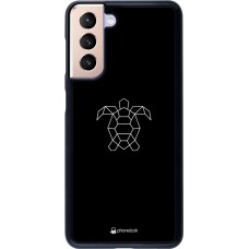 Coque Samsung Galaxy S21 5G - Turtles lines on black