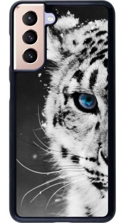 Hülle Samsung Galaxy S21 5G - White tiger blue eye