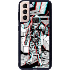 Coque Samsung Galaxy S21 5G - Silicone rigide noir Anaglyph Astronaut
