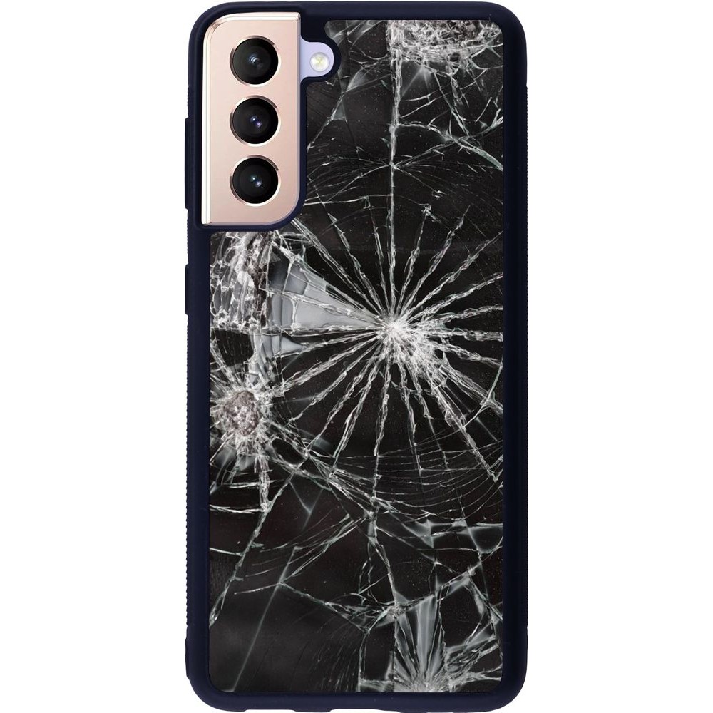 Coque Samsung Galaxy S21 5G - Silicone rigide noir Broken Screen