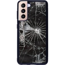 Coque Samsung Galaxy S21 5G - Silicone rigide noir Broken Screen