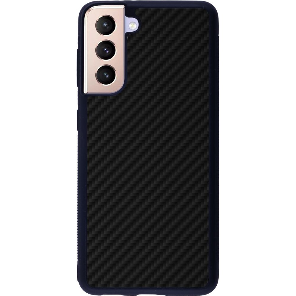 Hülle Samsung Galaxy S21 5G - Silikon schwarz Carbon Basic